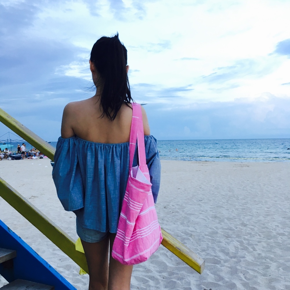 Beach Bag Turkish Cotton Large Tote